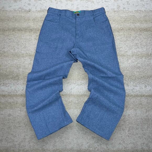 Vintage Slate Blue Habands Dress Pants Flat Front Baggy Essential Trousers 90s - Picture 2 of 4